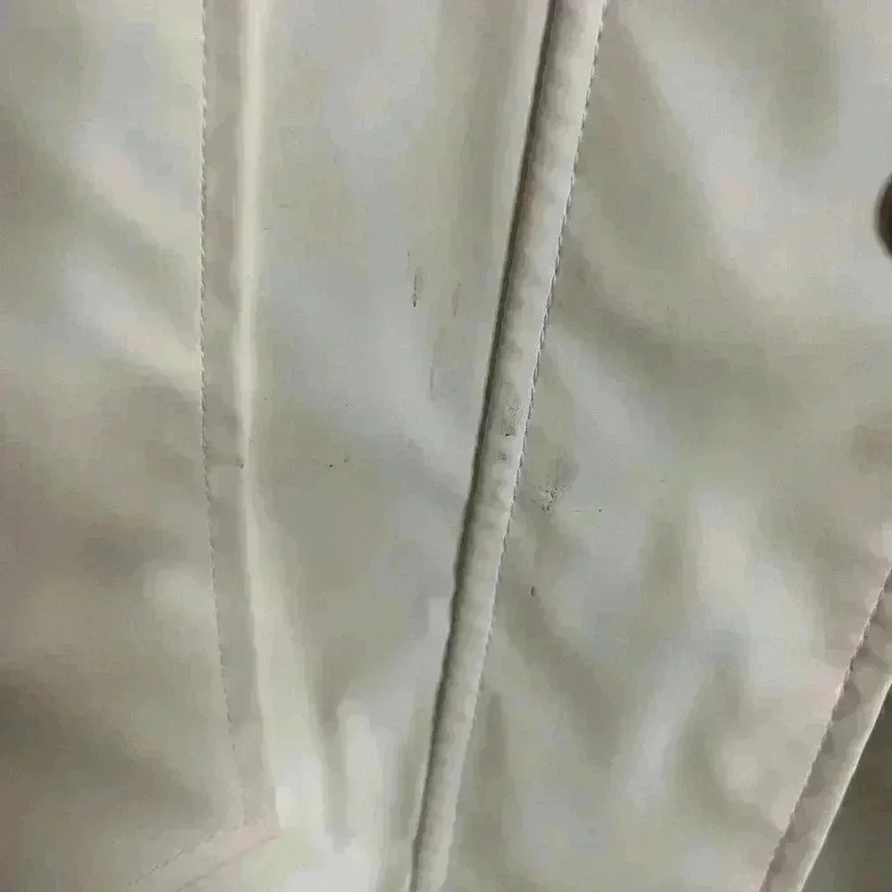 Top  Shop White Raincoat with Black Snaps and Zipper Size 6 - Picture 13 of 13